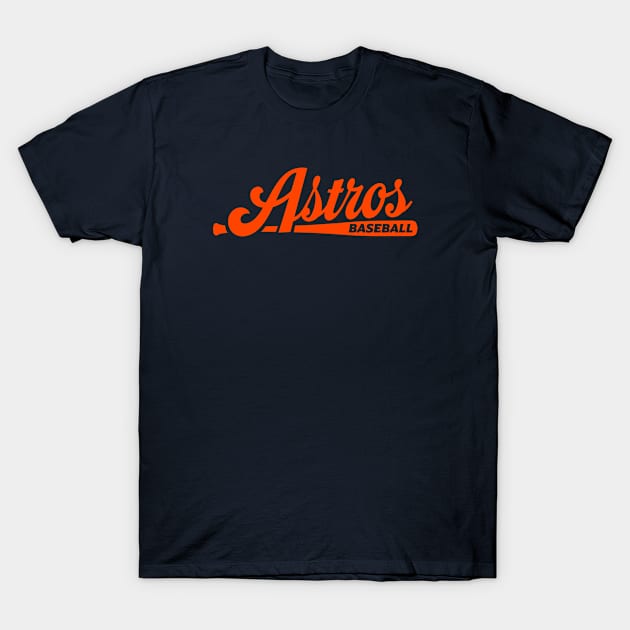 Astros Baseball Bat T-Shirt by Throwzack